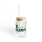 Love Cranbury Glass Can with Straw and Lid, 16oz