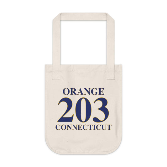 Orange 203 Connecticut Organic Canvas Tote Bag