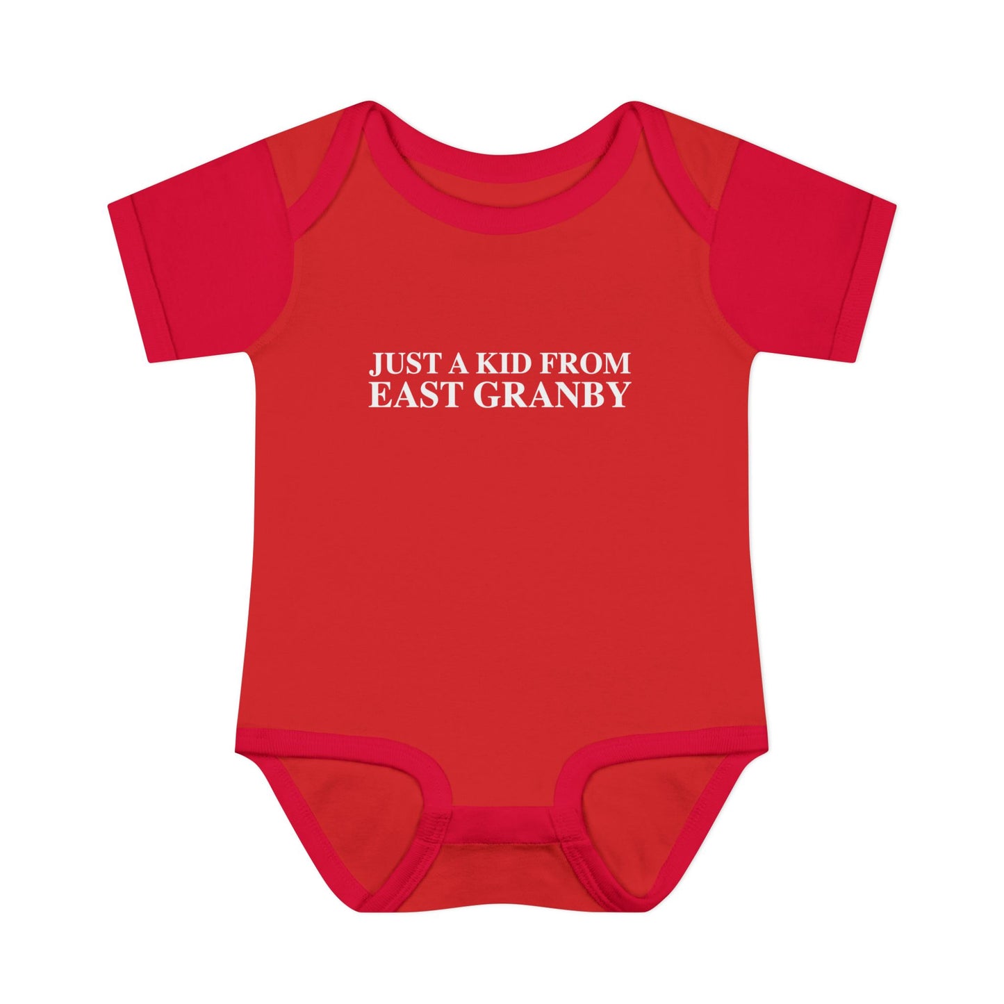 Just a kid from East Granby Infant Baby Rib Bodysuit