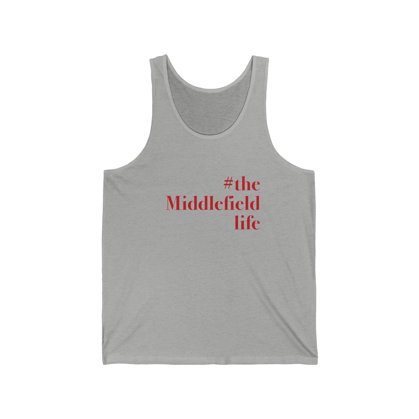 #themiddlefieldlife Unisex Jersey Tank