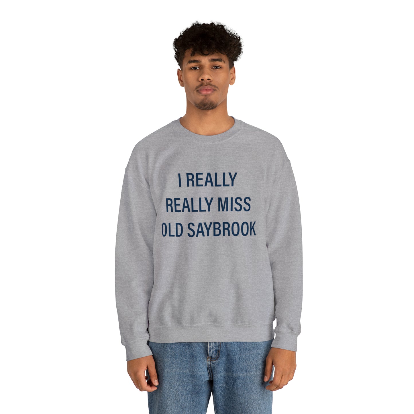 I Really Really Miss Old Saybrook Unisex Heavy Blend™ Crewneck Sweatshirt (blue)