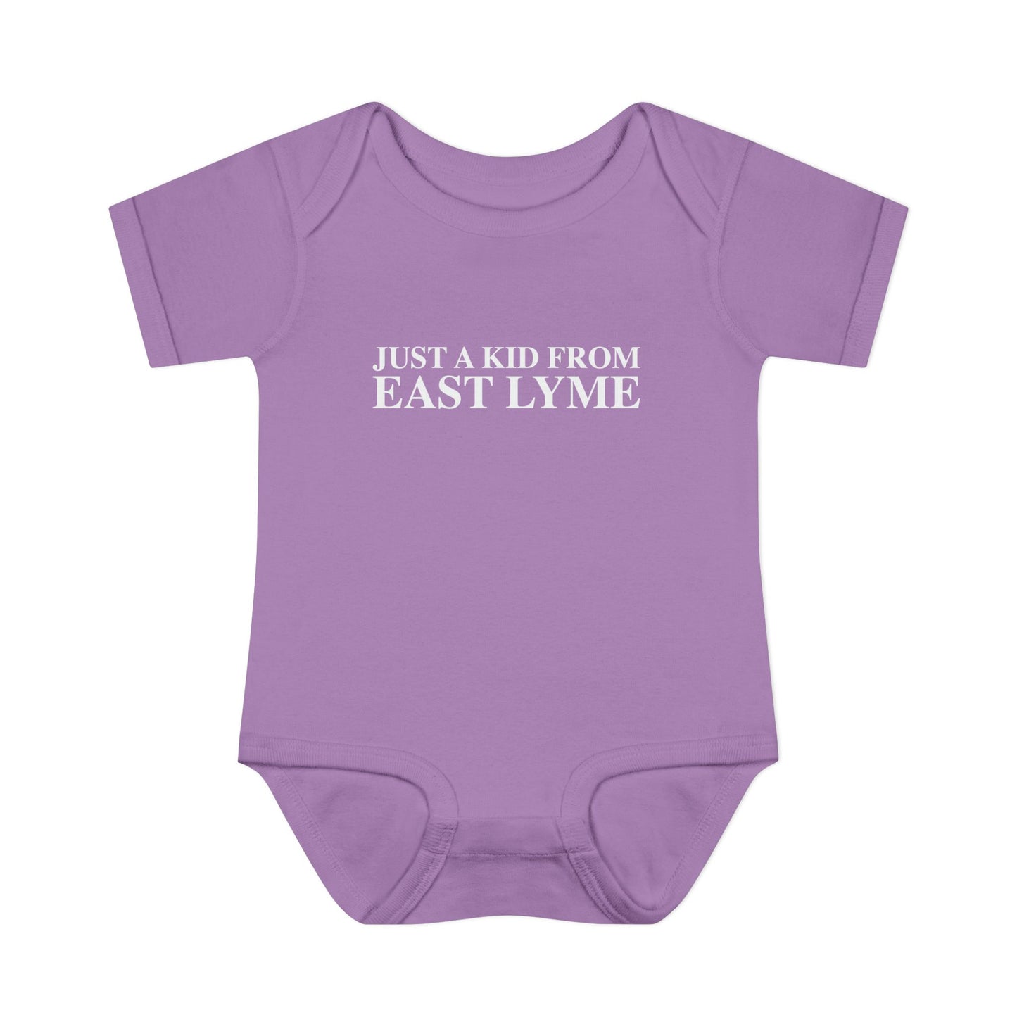 Just a kid from East Lyme Infant Baby Rib Bodysuit