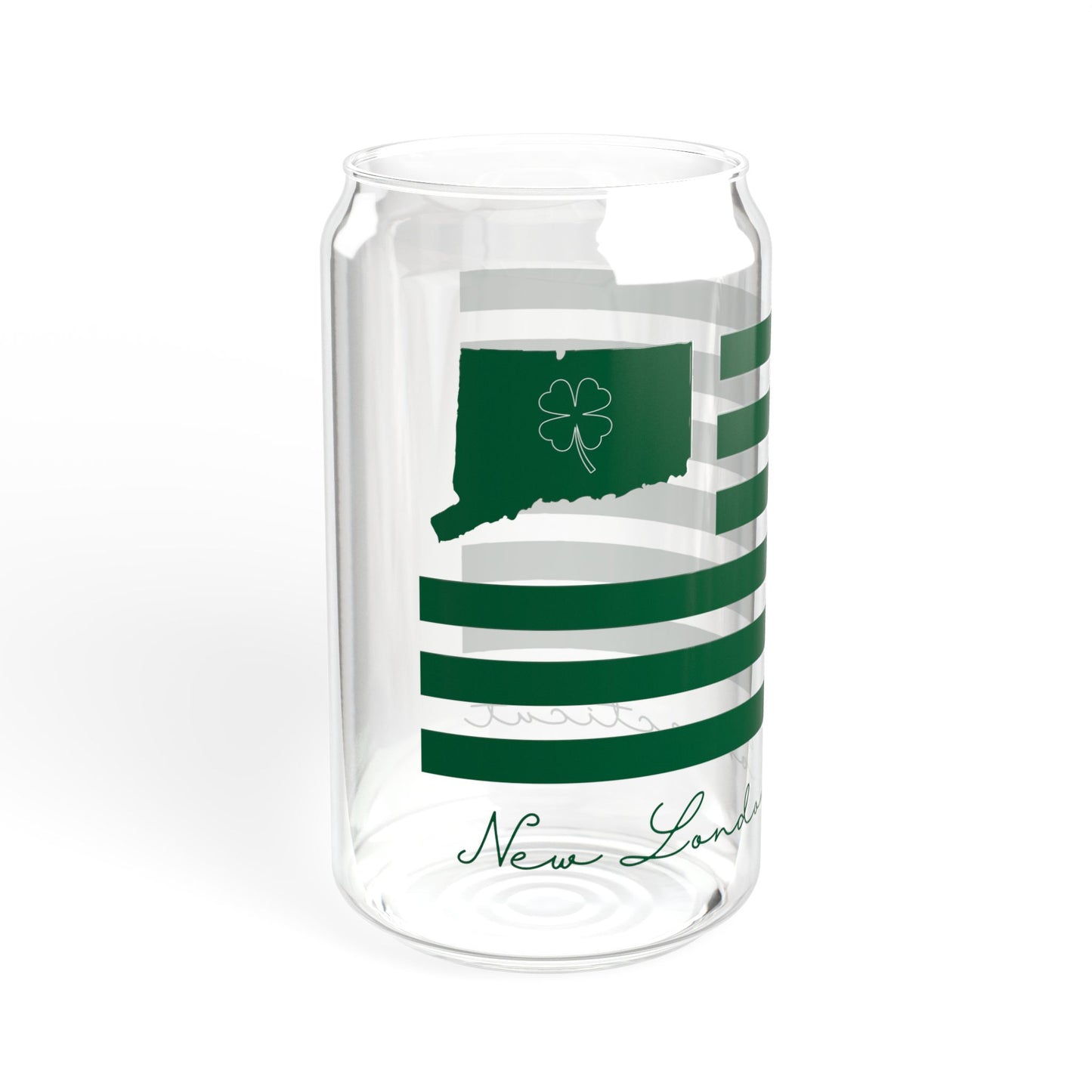 New London Connecticut St. Patrick’s Day Flag Sipper Glass, 16oz
