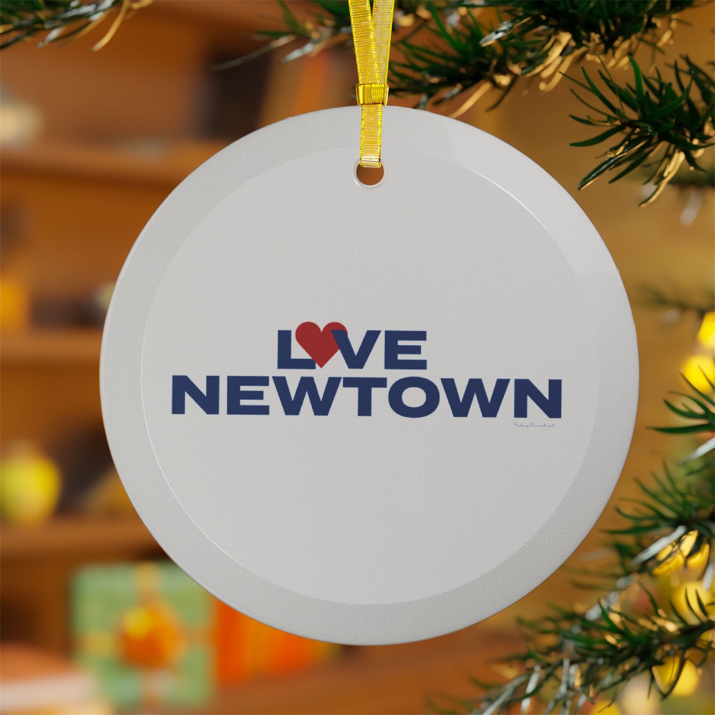 Love Newtown Glass Ornaments