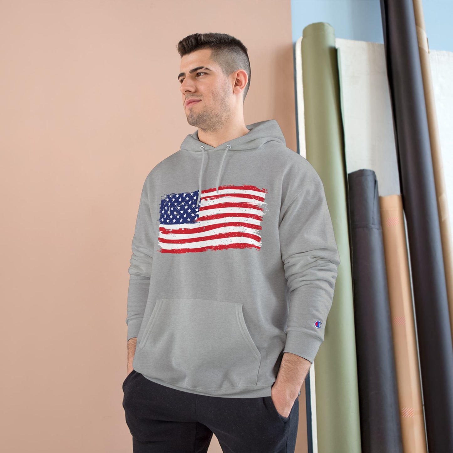 American Flag Champion Hoodie Sweatshirt