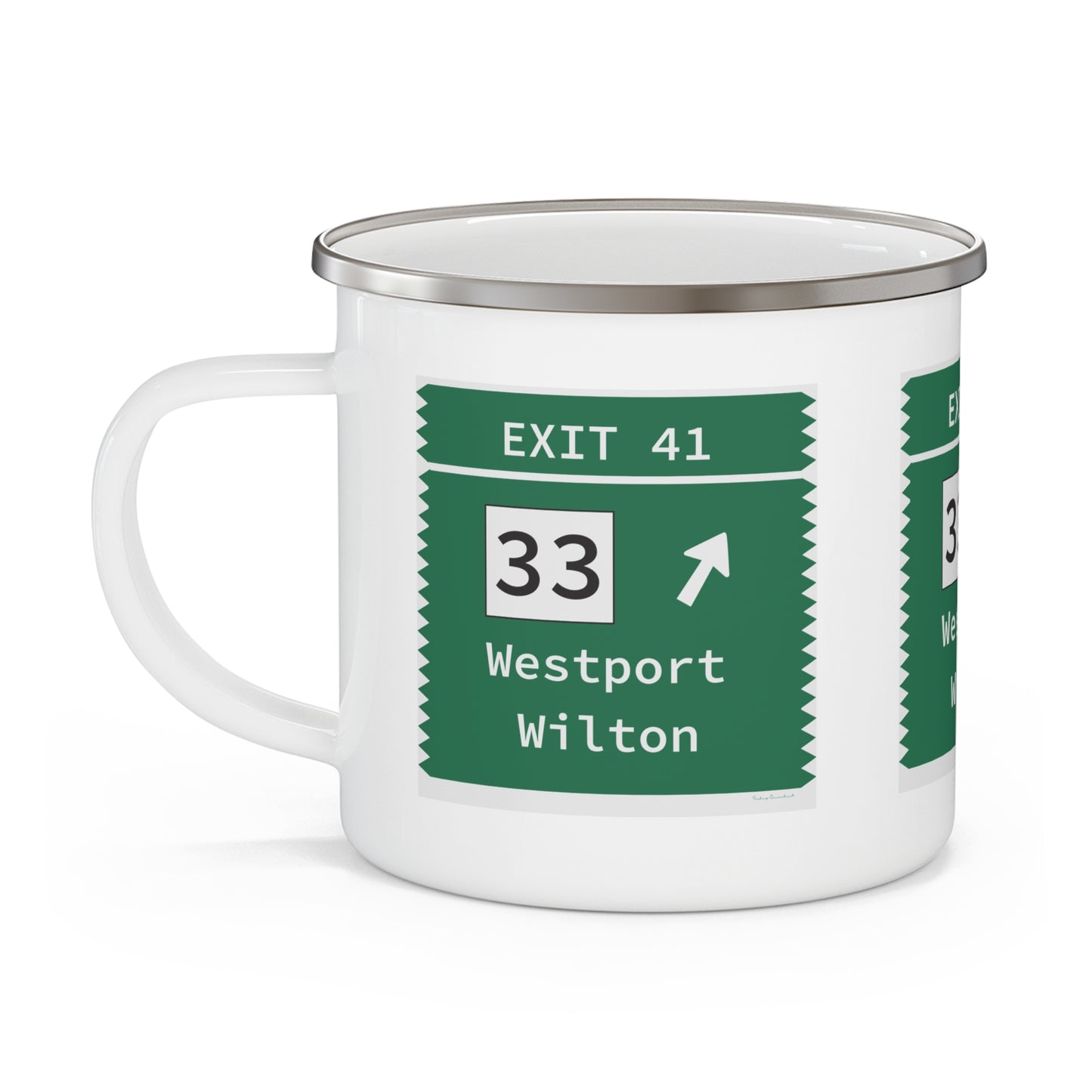 Vintage Merritt Parkway Exit 41 Sign Enamel Camping Mug