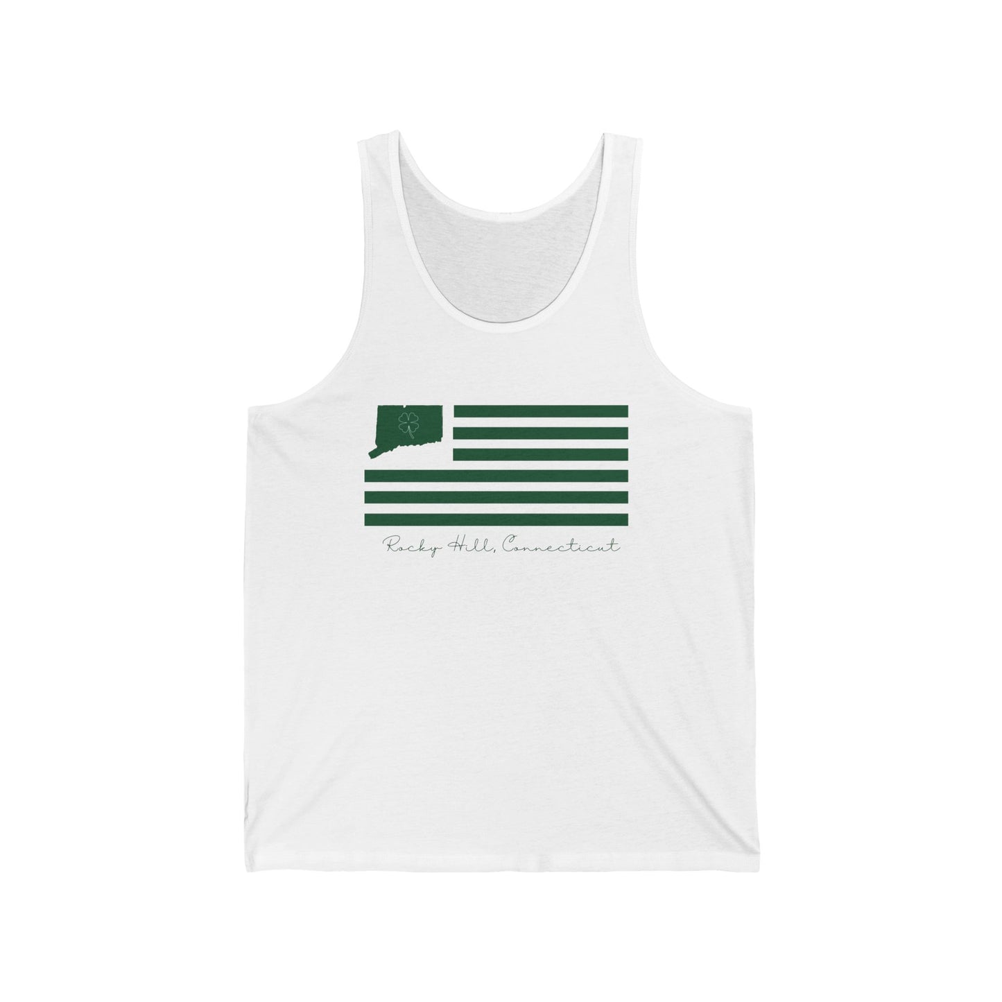 Rocky Hill Connecticut St Patrick’s Day Flag Unisex Jersey Tank Top