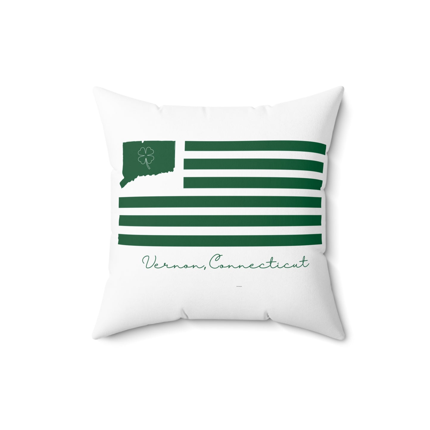 Vernon Connecticut St. Patrick’s Day Flag  Spun Polyester Square Pillow
