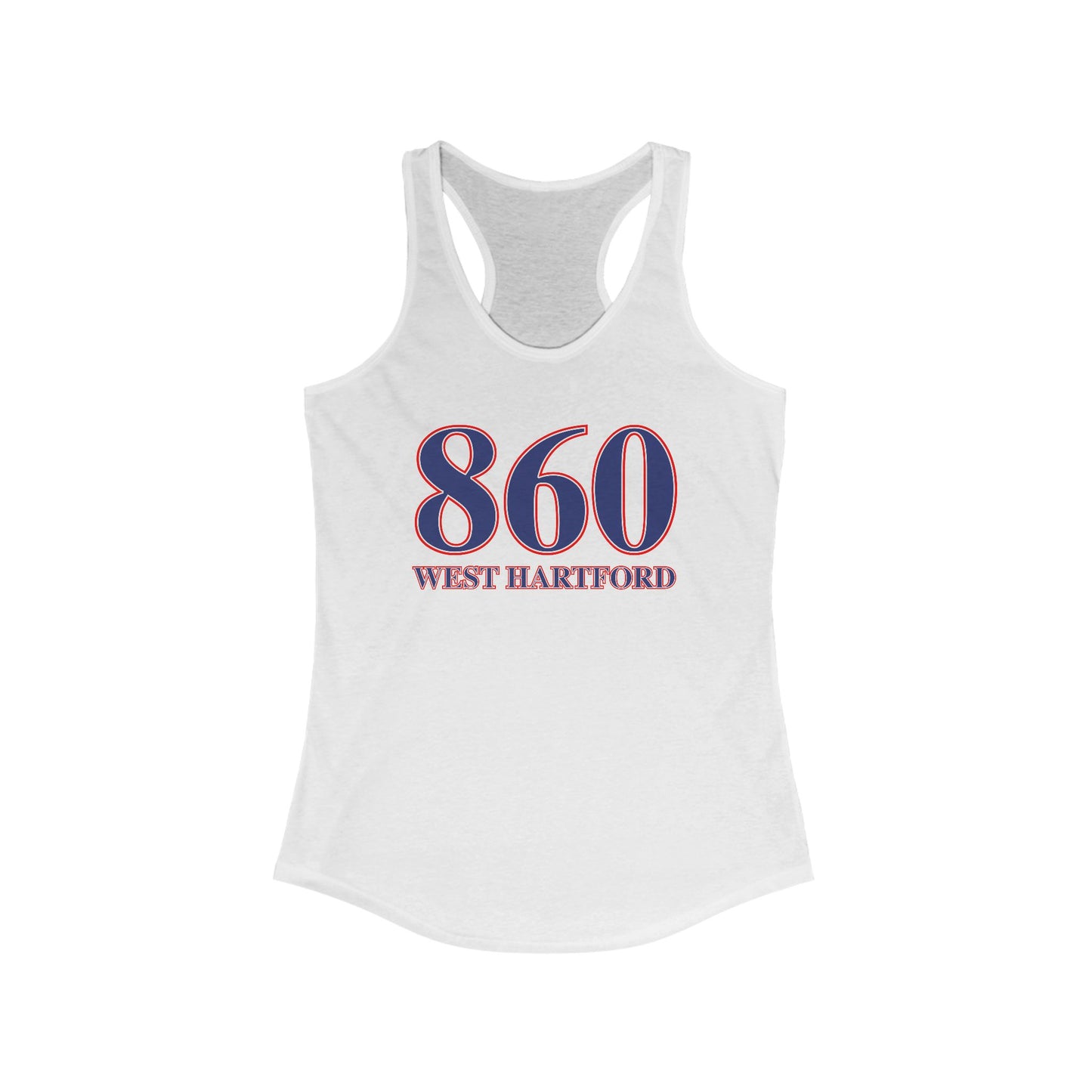 860 West Hartford Red White & Blue Women's Ideal Racerback Tank Top