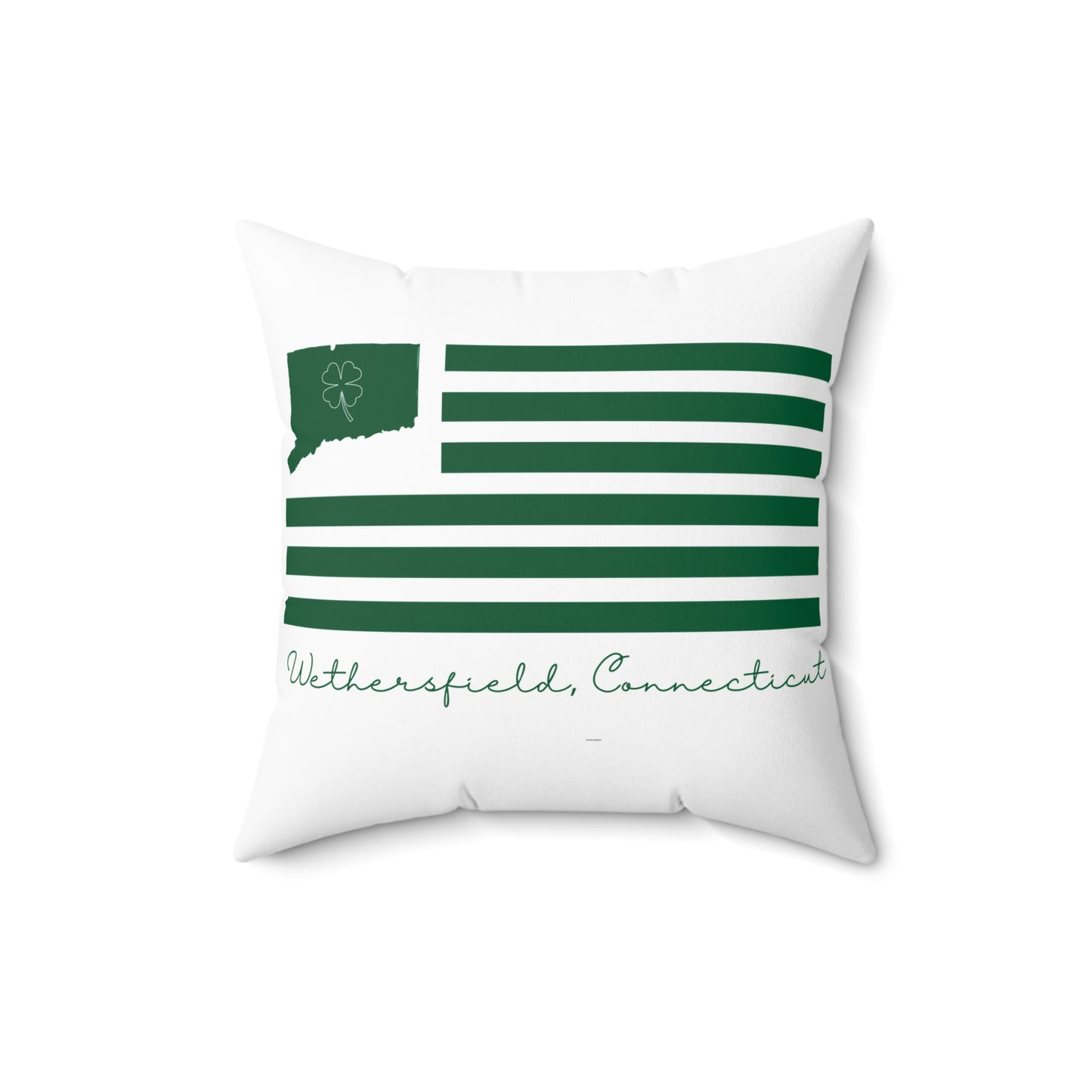 Wethersfield Connecticut St. Patrick’s Day Flag Spun Polyester Square Pillow