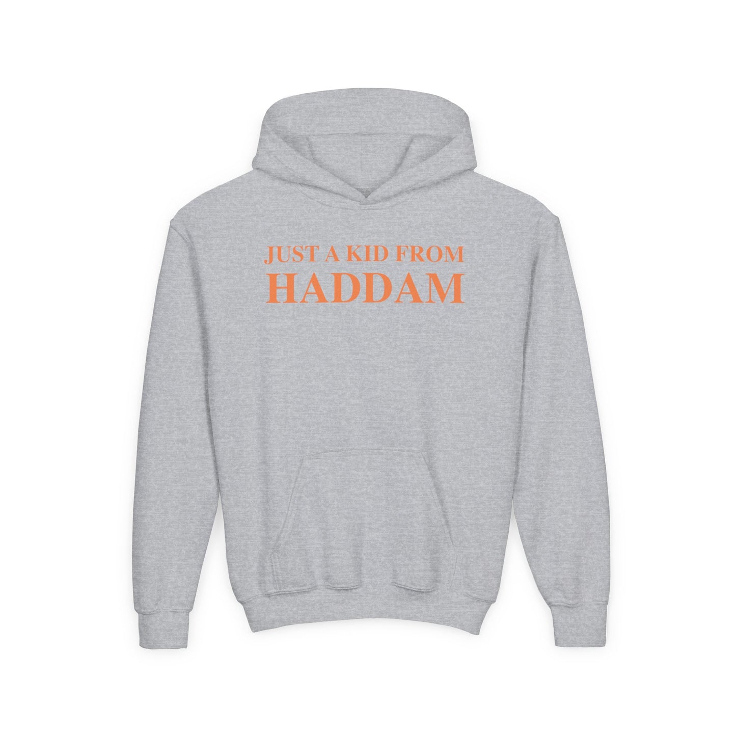 Just a kid from Haddam Youth Heavy Blend Hooded Sweatshirt