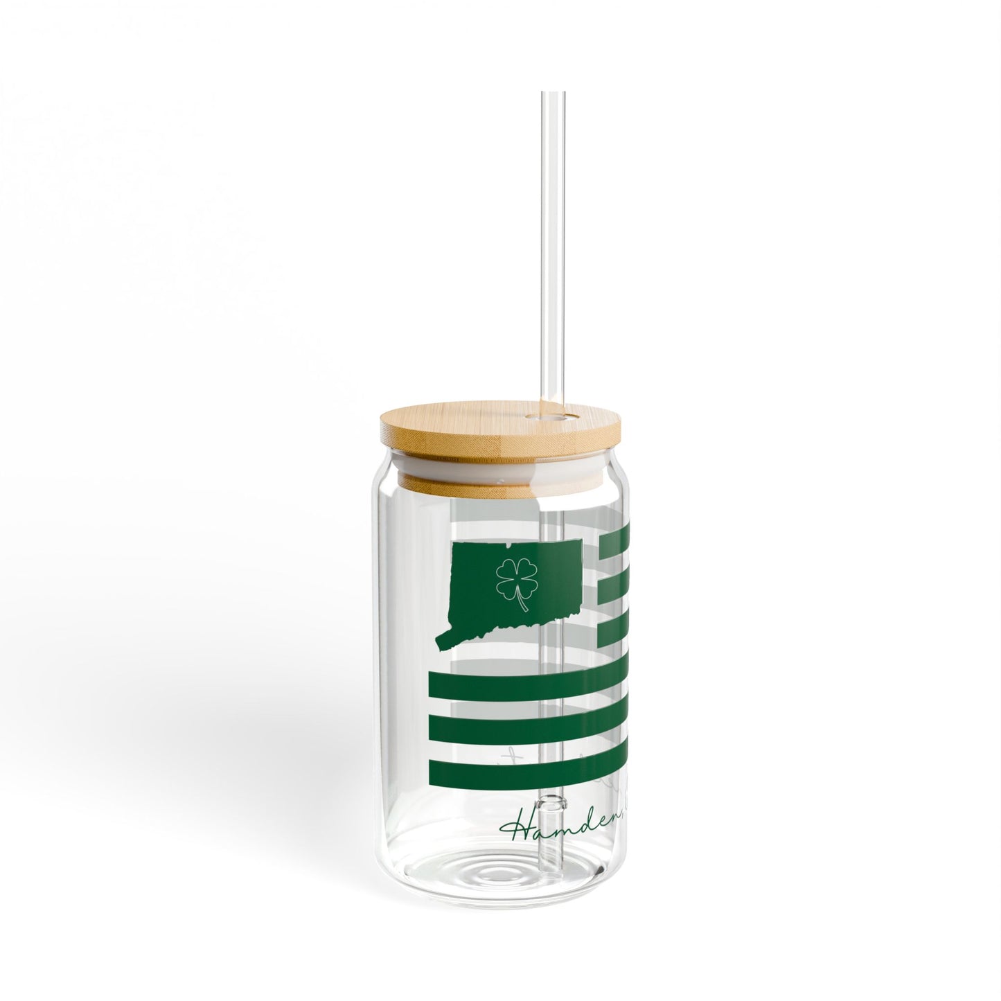 Hamden Connecticut St. Patrick’s Day Flag Sipper Glass, 16oz