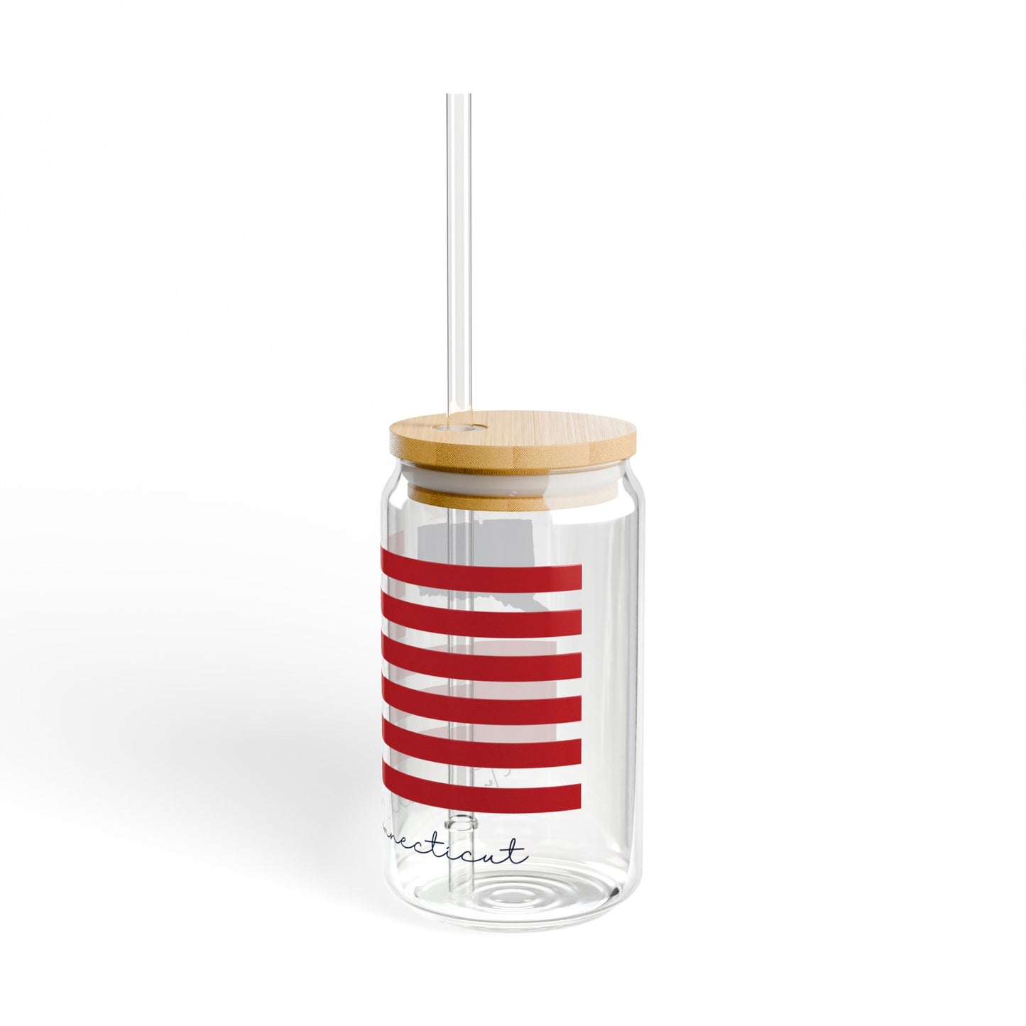 Trumbull Connecticut Flag Sipper Glass, 16oz