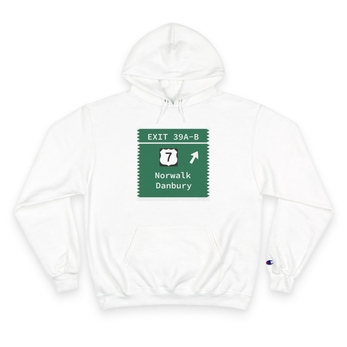 Vintage Merritt Parkway Exit 39 A-B Sign Champion Hoodie