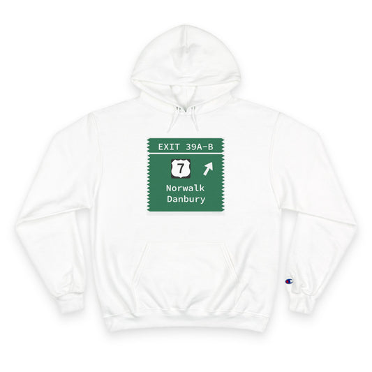 Vintage Merritt Parkway Exit 39 A-B Sign Champion Hoodie