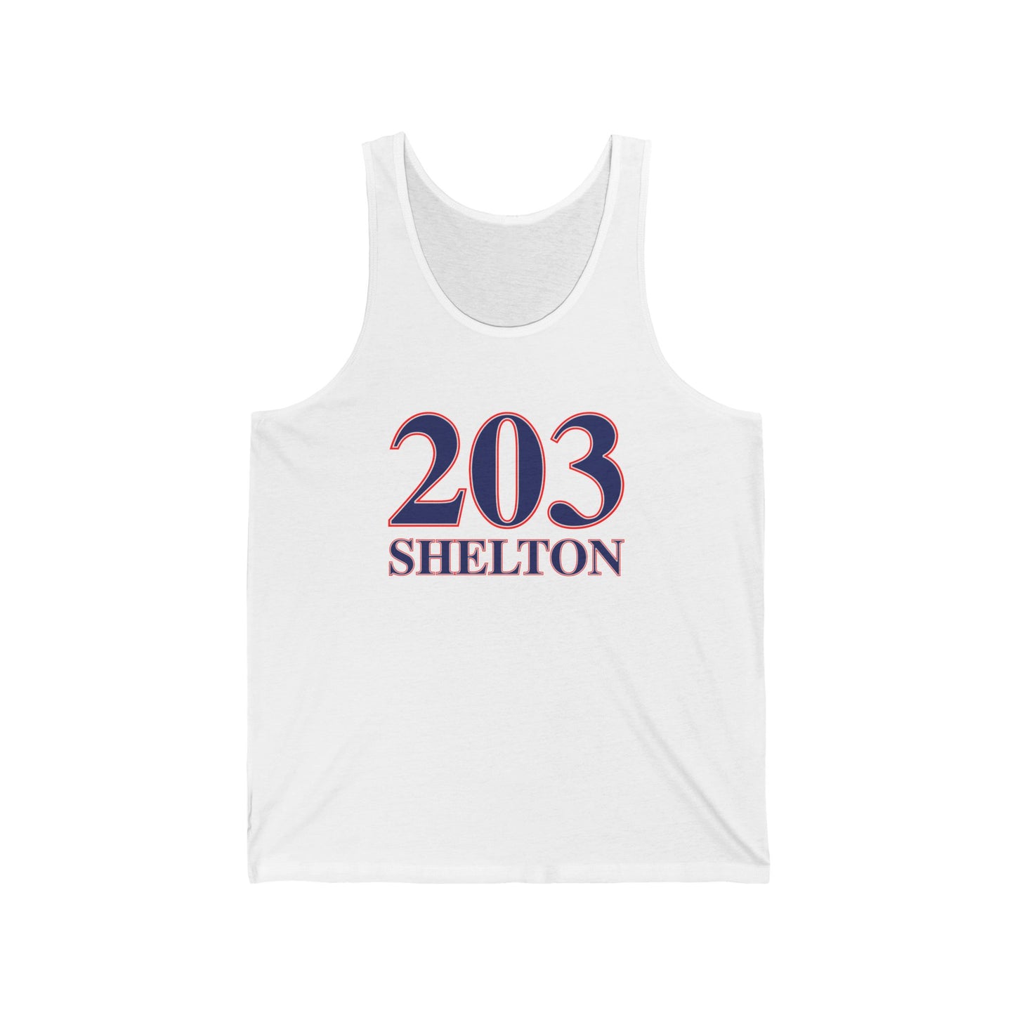 203 Shelton Red White & Blue Unisex Jersey Tank Top