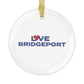Love Bridgeport Glass Ornaments