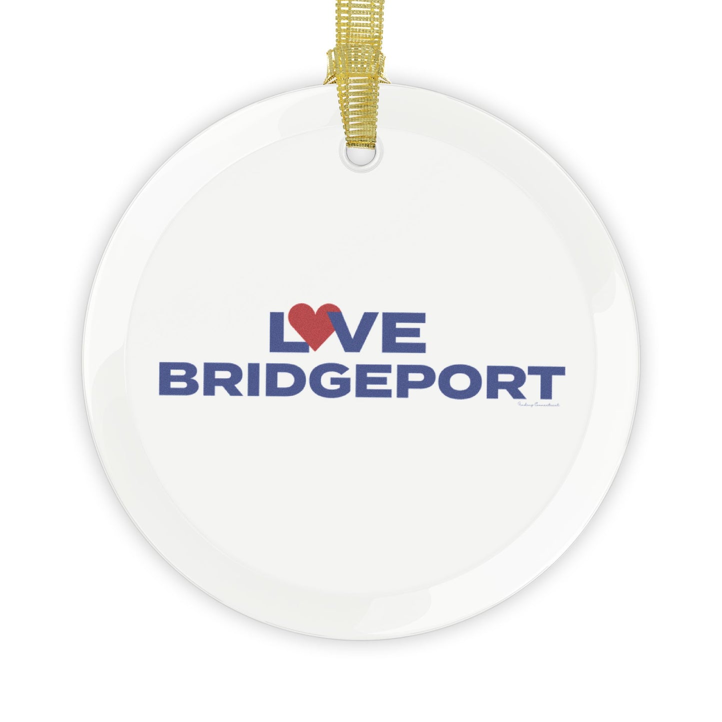 Love Bridgeport Glass Ornaments