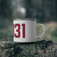 06831 - Greenwich Connecticut Zip Code Enamel Camping Mug