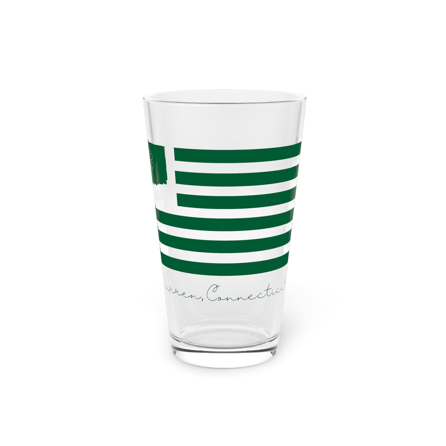 Warren Connecticut St. Patrick’s Day Flag Pint Glass, 16oz