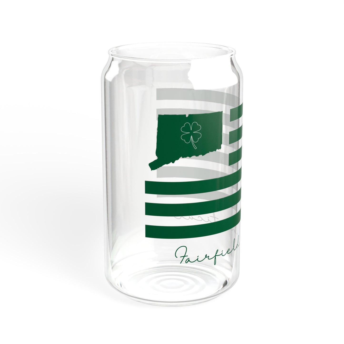 Fairfield Connecticut St Patrick’s Day Flag Sipper Glass, 16oz