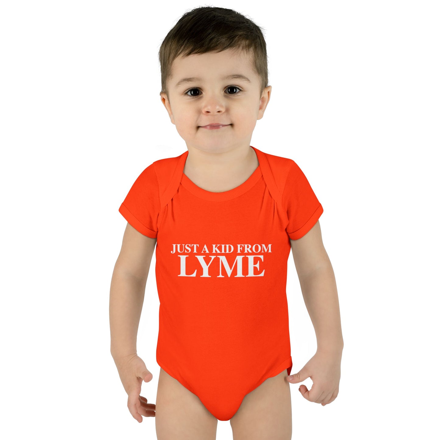 Just a kid from Lyme Infant Baby Rib Bodysuit