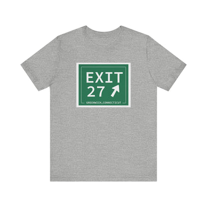 Vintage Exit 27 Merritt Parkway Sign Unisex Jersey Short Sleeve T-Shirt