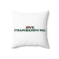 Love Strawberry Hill Spun Polyester Square Pillow