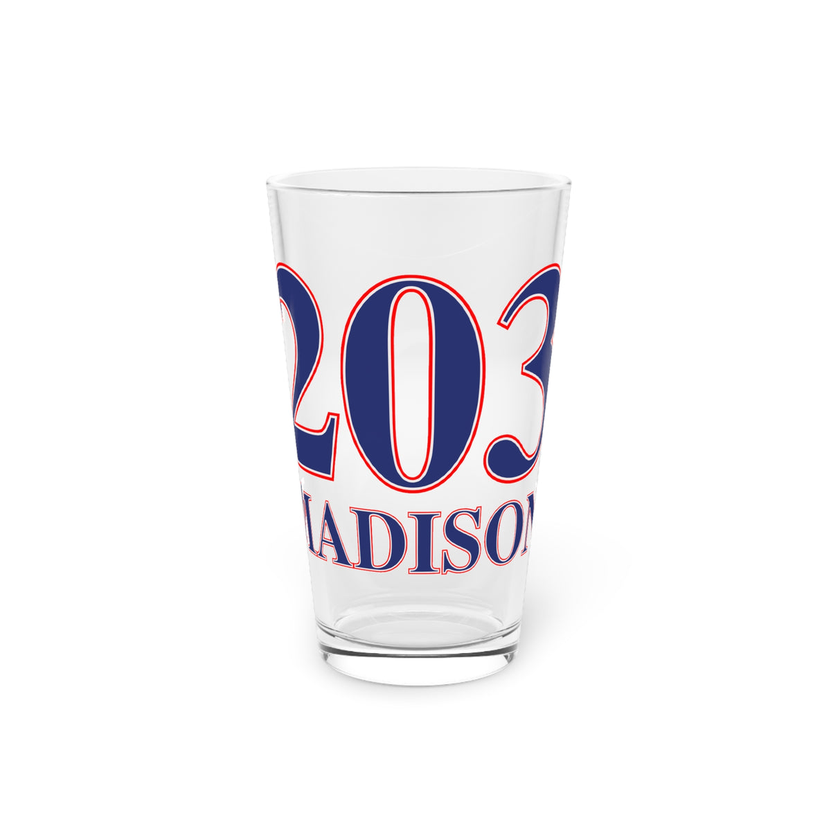 Madison Red, White & Blue Pint Glass, 16oz