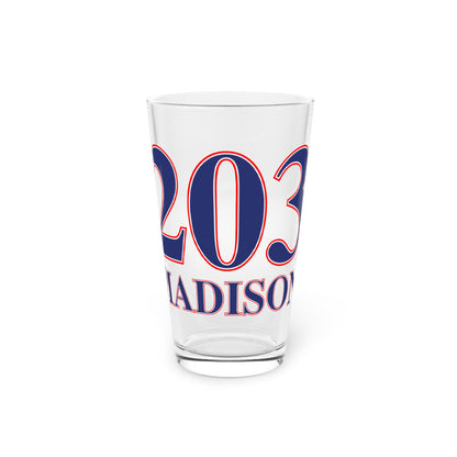 Madison Red, White & Blue Pint Glass, 16oz
