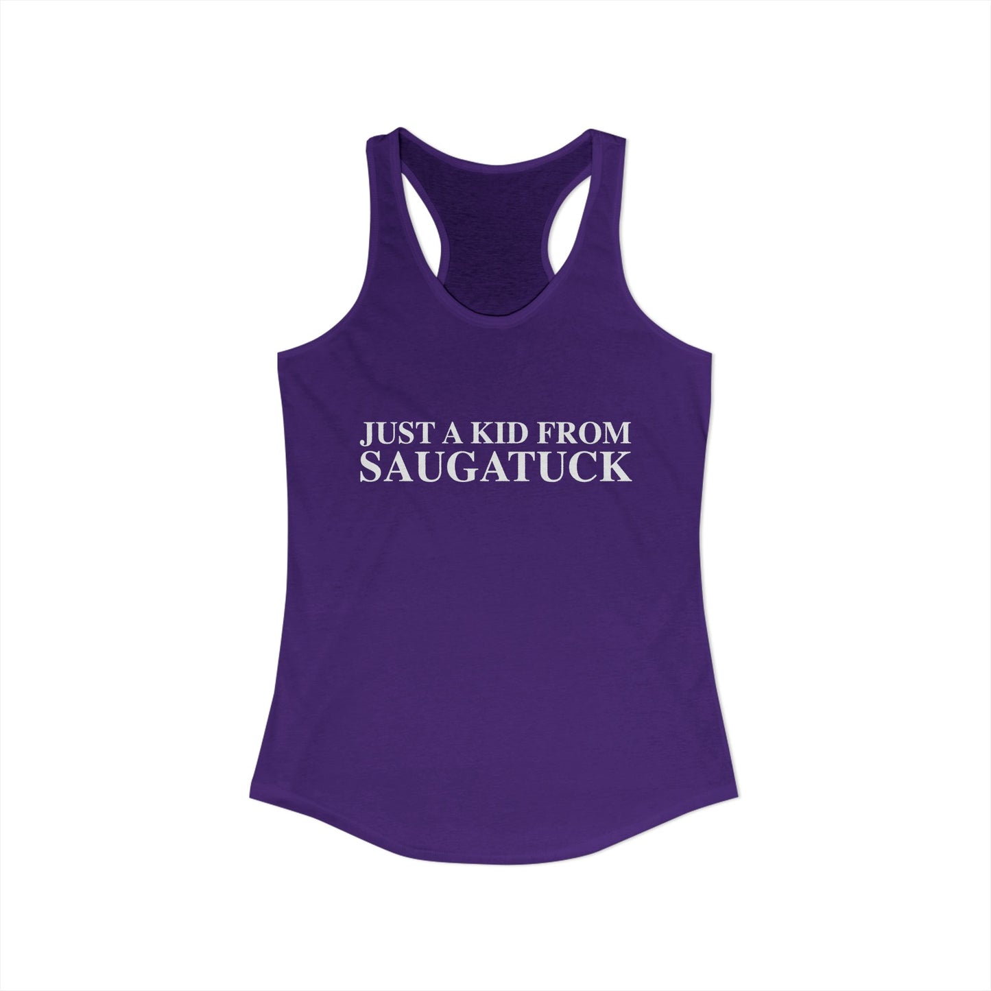 Just a kid from Saugatuck Women's Ideal Racerback Tank Top