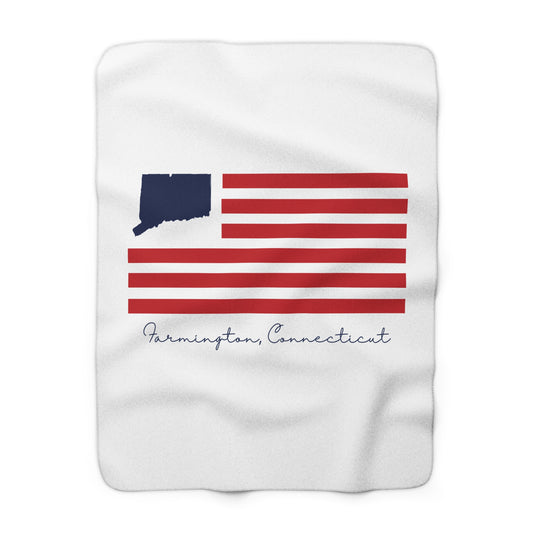 Farmington Connecticut Flag Sherpa Fleece Blanket