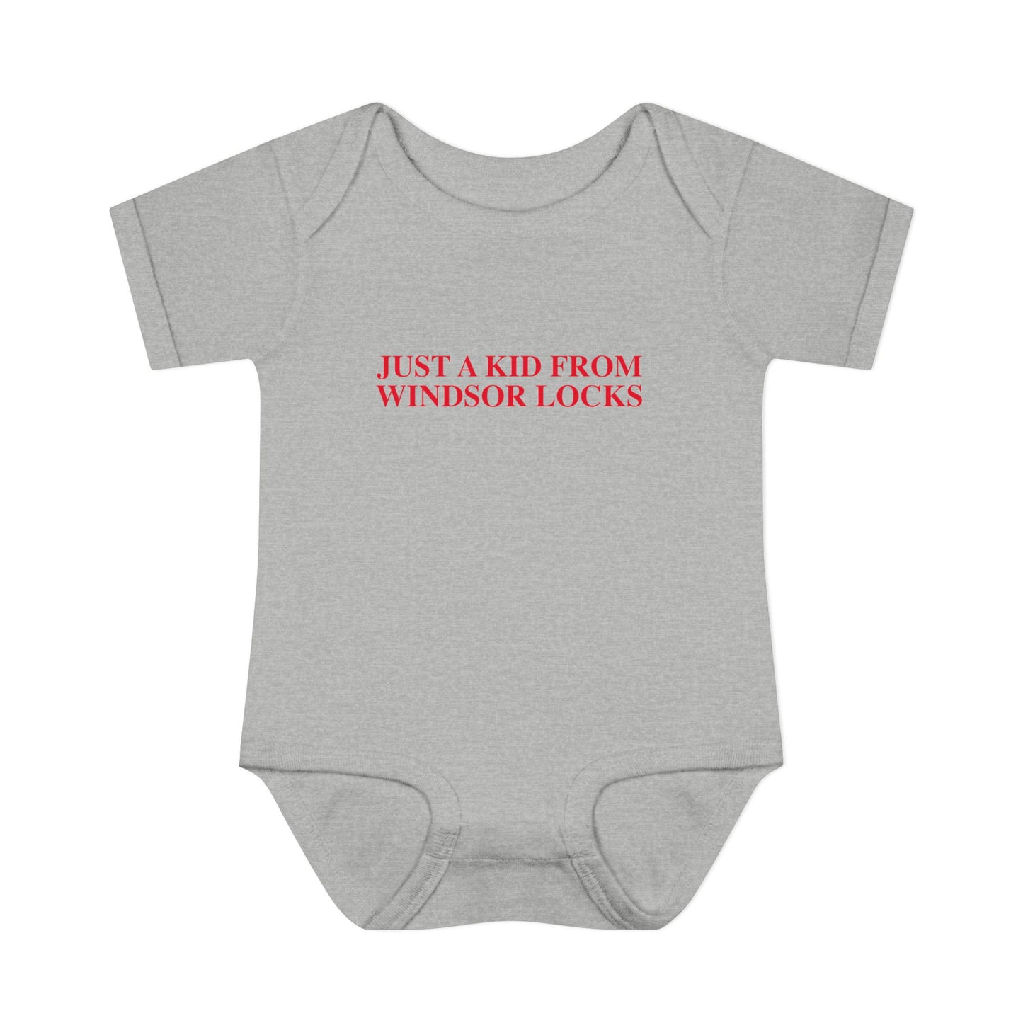 Just a kid from Windsor Locks Infant Baby Rib Bodysuit
