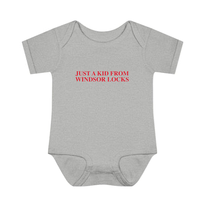 Just a kid from Windsor Locks Infant Baby Rib Bodysuit