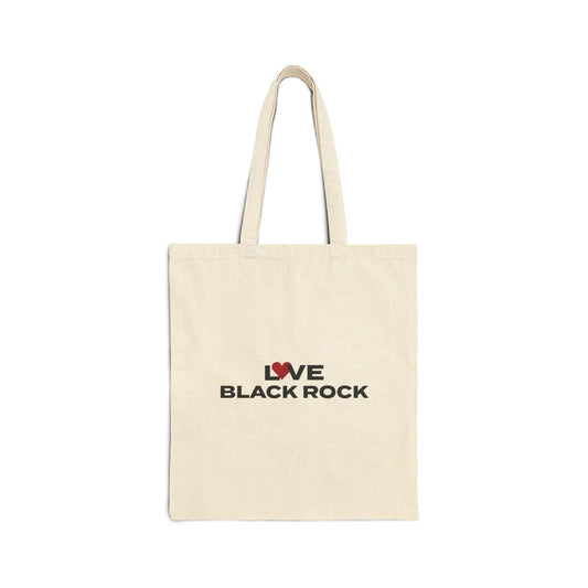 Love Black Rock Cotton Canvas Tote Bag