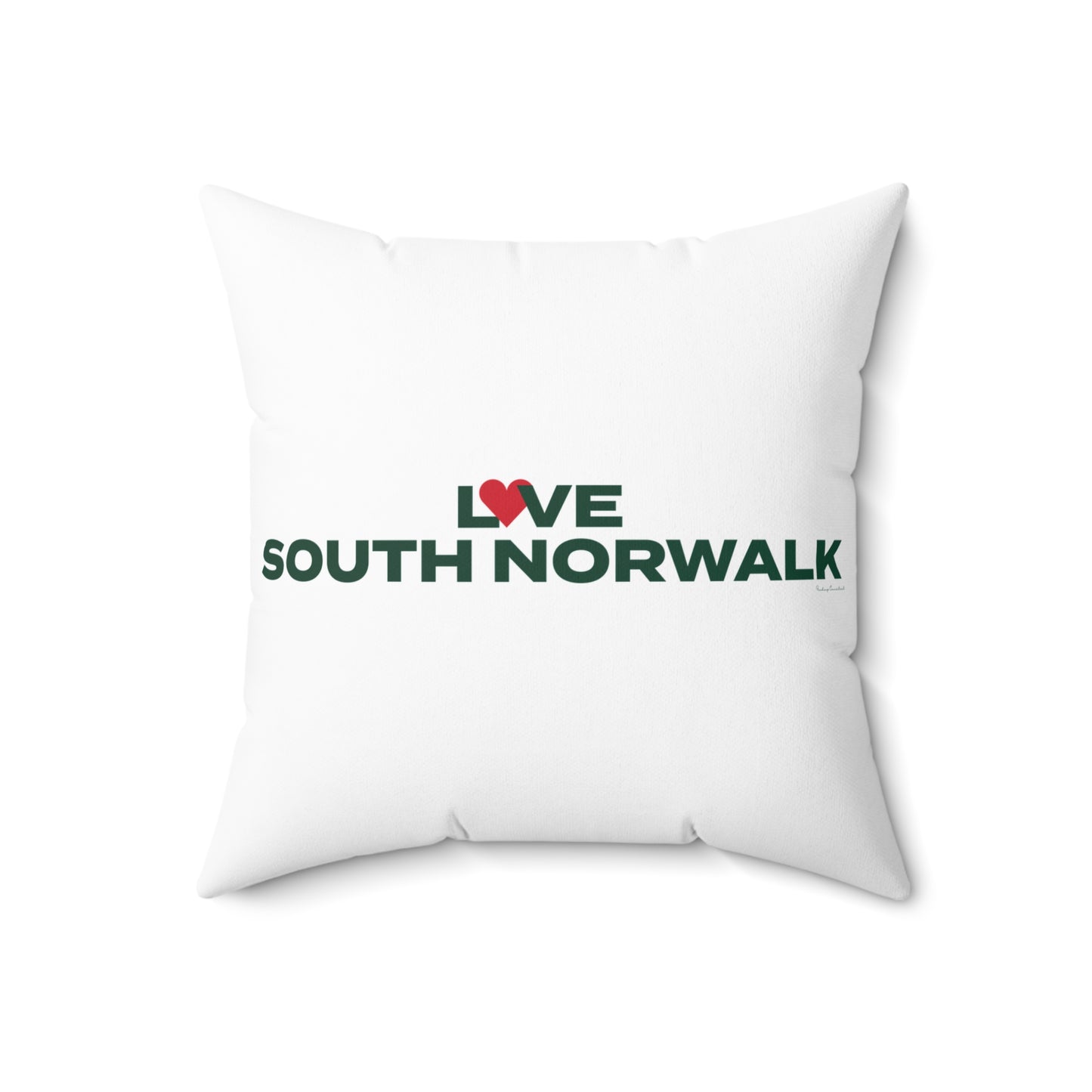 Love South Norwalk Spun Polyester Square Pillow