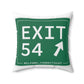 Vintage Exit 54  Merritt Parkway Sign Spun Polyester Square Pillow