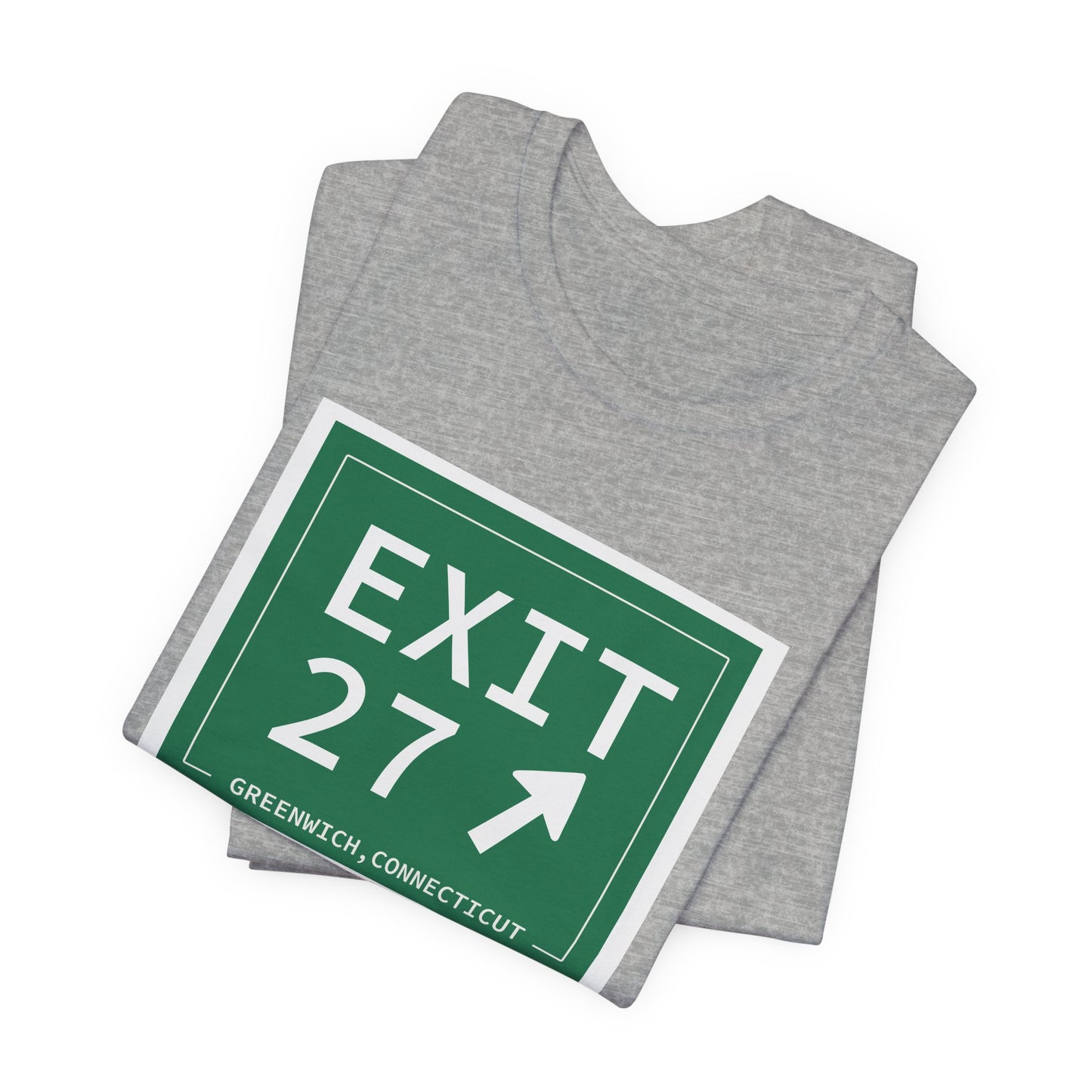 Vintage Exit 27 Merritt Parkway Sign Unisex Jersey Short Sleeve T-Shirt