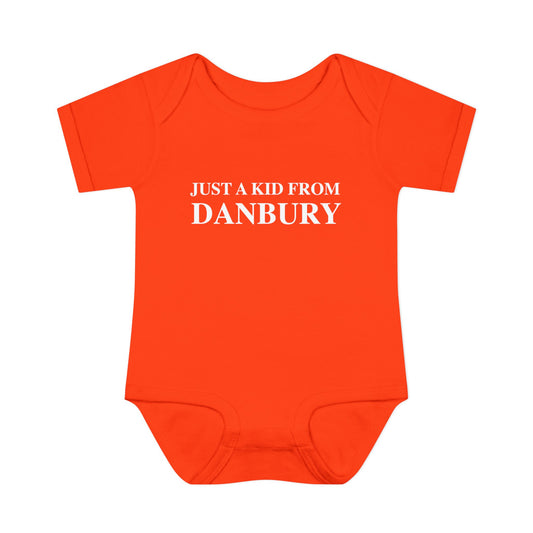 Just a kid from Danbury Infant Baby Rib Bodysuit