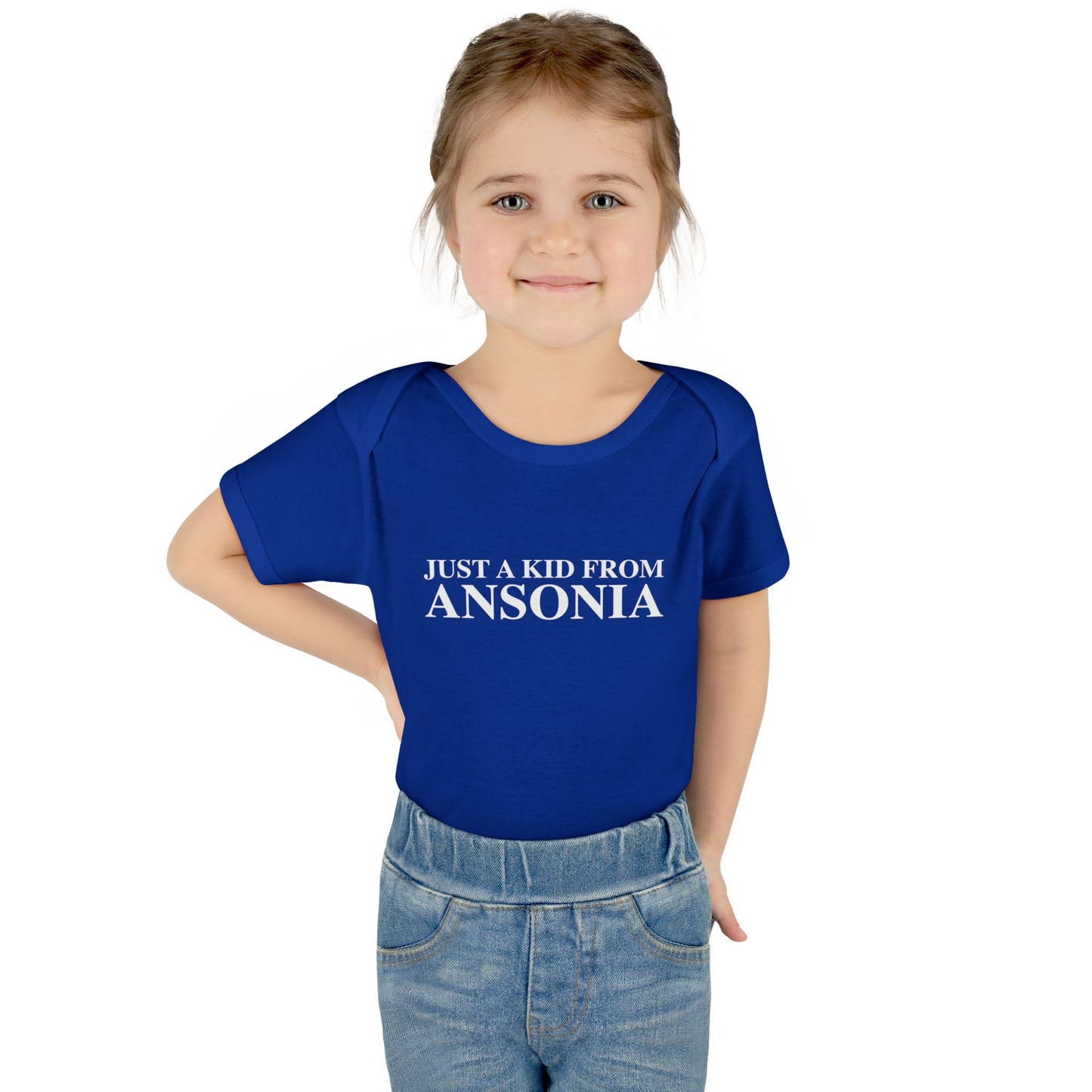Just a kid from Ansonia Infant Baby Rib Bodysuit