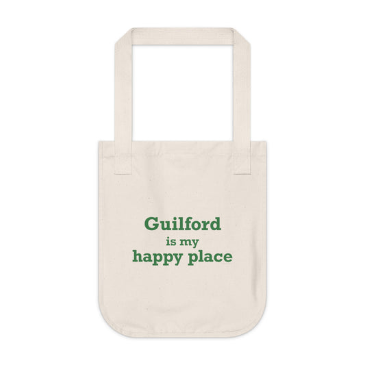 Guilford is My Happy Place Organic Canvas Tote Bag