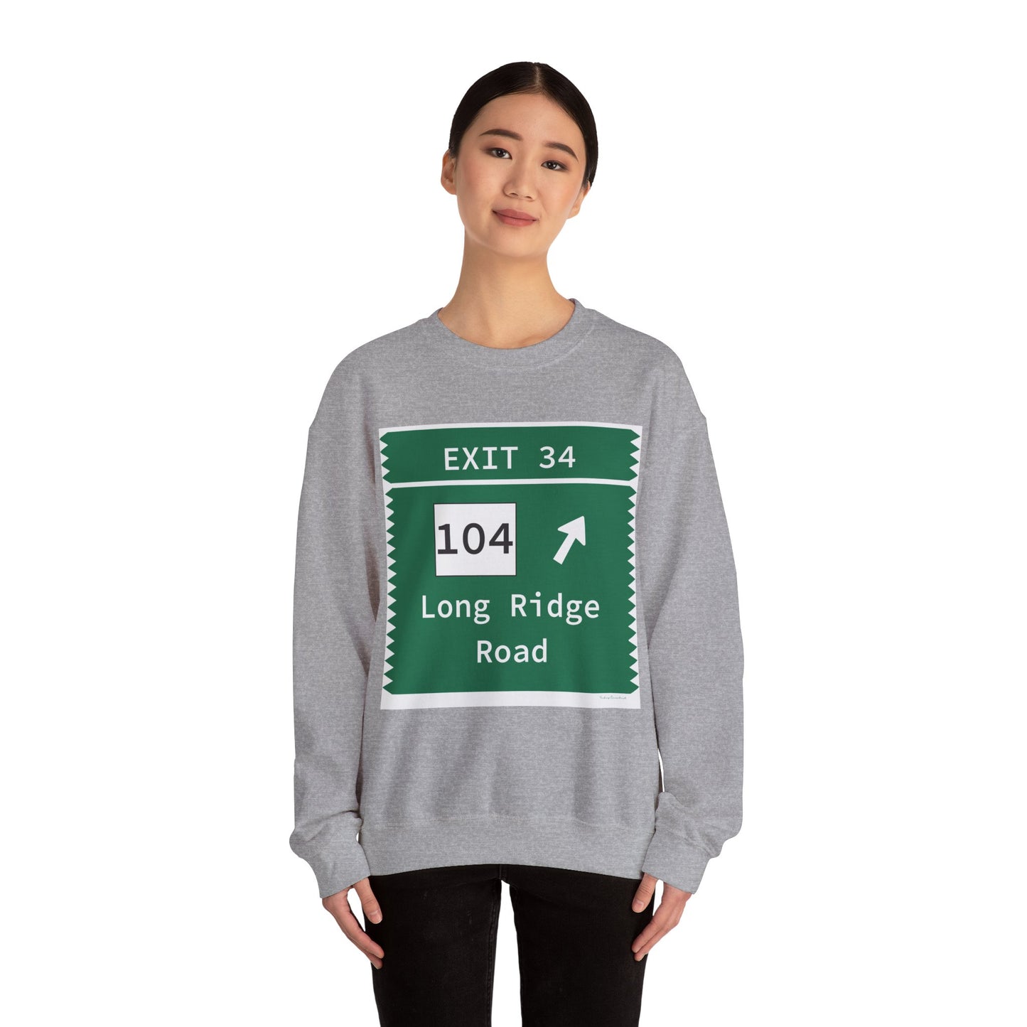 Vintage Merritt Parkway Exit 34 Sign Unisex Heavy Blend™ Crewneck Sweatshirt