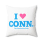 I Heart CONN. Spun Polyester Square Pillow