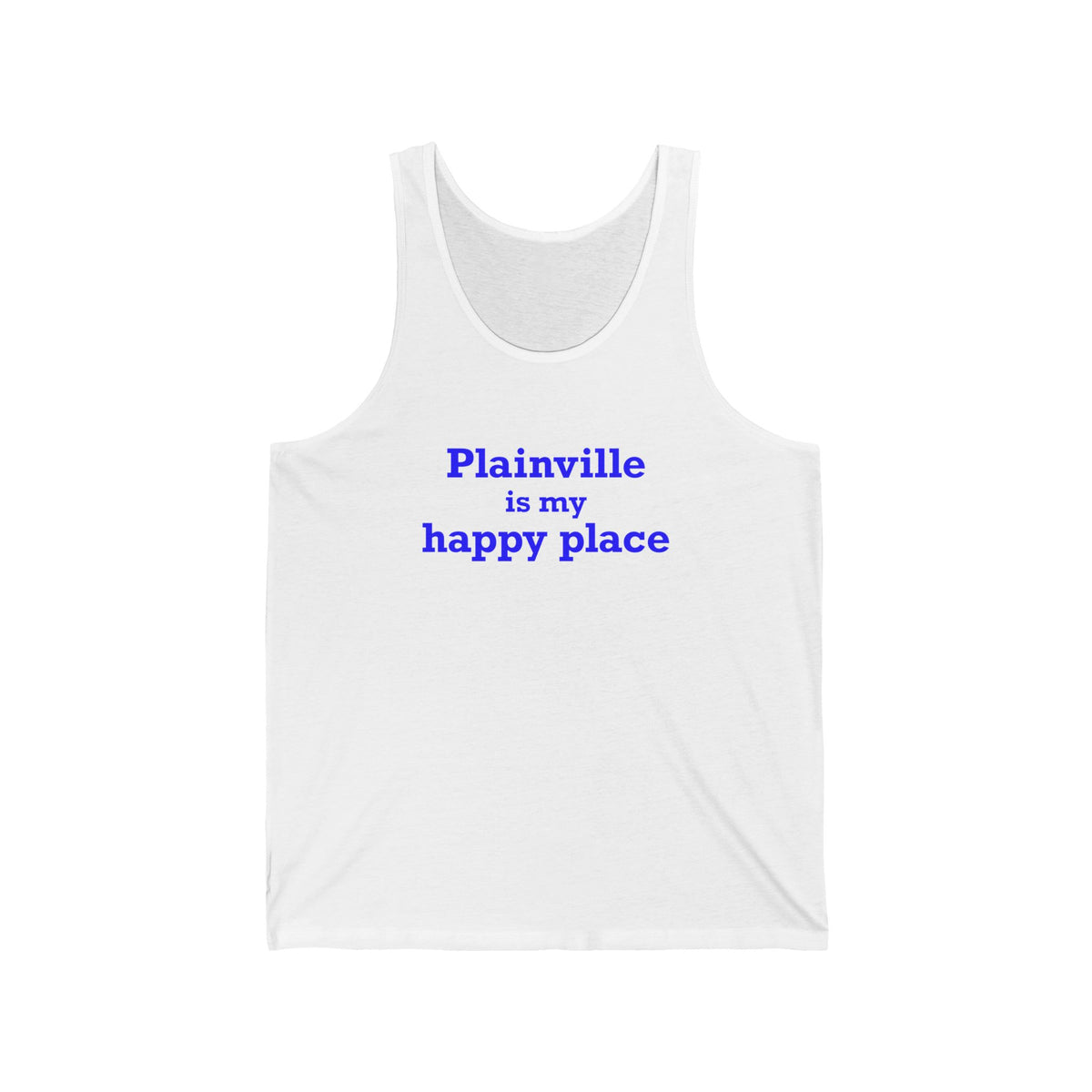 Plainville is My Happy Place Unisex Jersey Tank Top