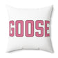 Goose Zip Code Pink & Black Spun Polyester Square Pillow