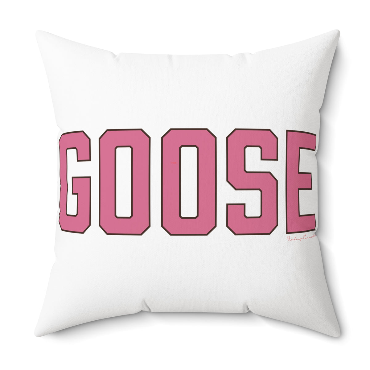 Goose Zip Code Pink & Black Spun Polyester Square Pillow