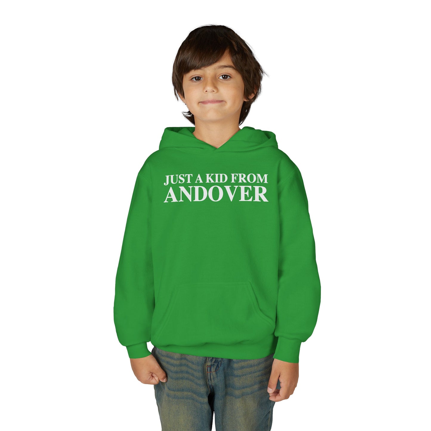 Just a kid from Andover Youth Heavy Blend Hooded Sweatshirt