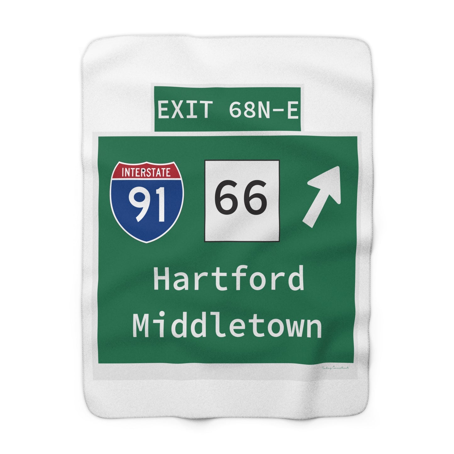 Vintage WCP Exit 68-NE Sign Sherpa Fleece Blanket