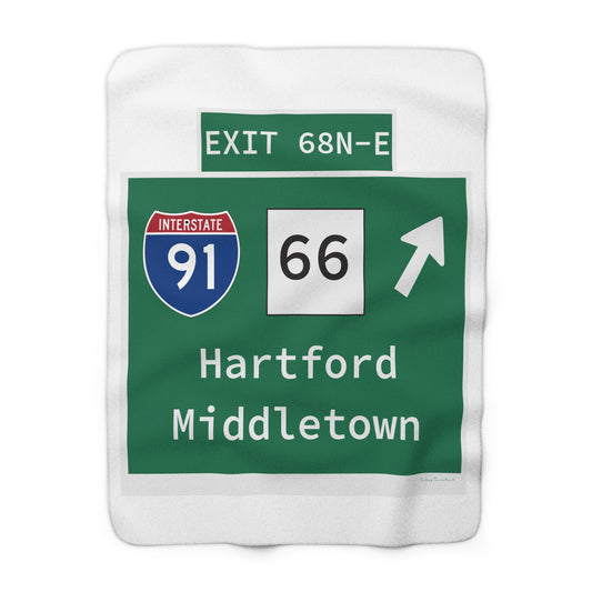 Vintage WCP Exit 68-NE Sign Sherpa Fleece Blanket