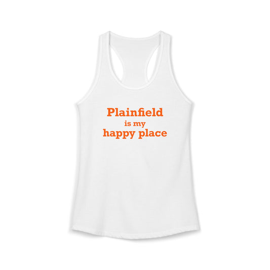 Plainfield is My Happy Place Women's Ideal Racerback Tank Top